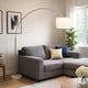 Modern Floor Lamp with Dual White Shade | Round Marble Base | 81"