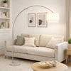 Modern Floor Lamp with Dual White Shade | Round Marble Base | 81"