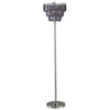 Floor Lamp with 3 Tier Smoke Gray Crystal Shade | 61" Chrome Metal