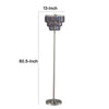 Floor Lamp with 3 Tier Smoke Gray Crystal Shade | 61" Chrome Metal