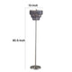 Floor Lamp with 3 Tier Smoke Gray Crystal Shade | 61" Chrome Metal