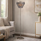 Floor Lamp with 3 Tier Smoke Gray Crystal Shade | 61" Chrome Metal