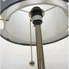 Table Lamp | Gray & White Dual Fabric Shade | Retro Cut Out Rings | 30"