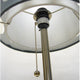 Table Lamp | Gray & White Dual Fabric Shade | Retro Cut Out Rings | 30"