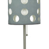 Table Lamp | Gray & White Dual Fabric Shade | Retro Cut Out Rings | 30"