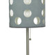 Table Lamp | Gray & White Dual Fabric Shade | Retro Cut Out Rings | 30"