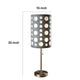 Table Lamp | Gray & White Dual Fabric Shade | Retro Cut Out Rings | 30"