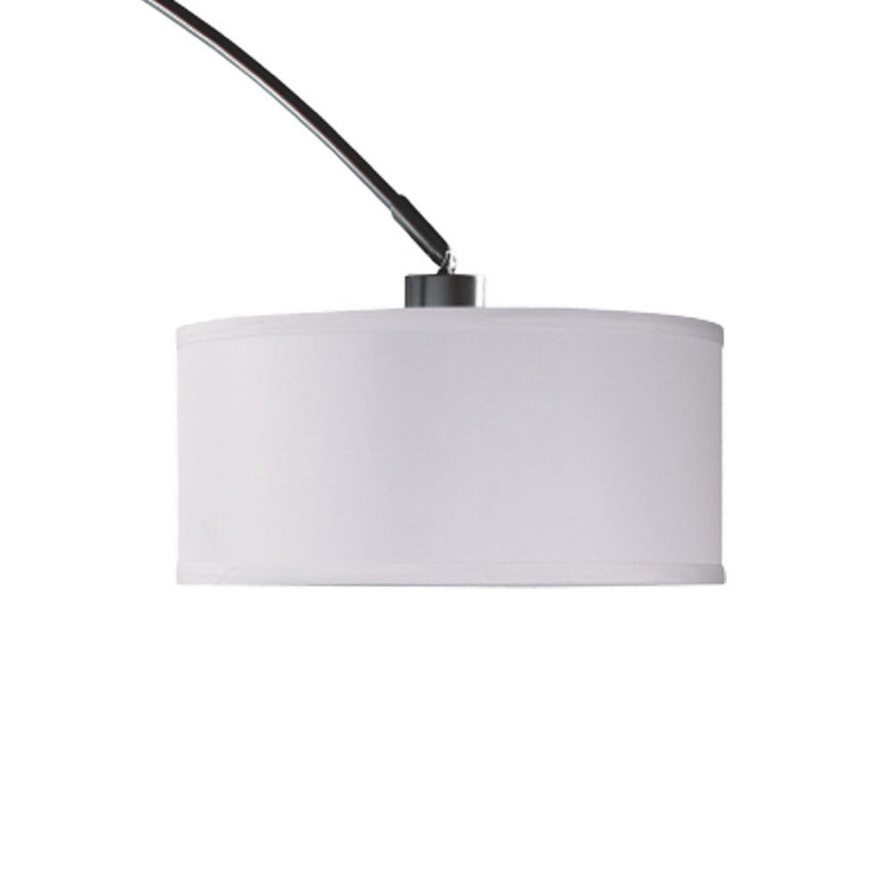 Arch Floor Lamp with Adjustable Arm | White Shade | Marble Base | 81"