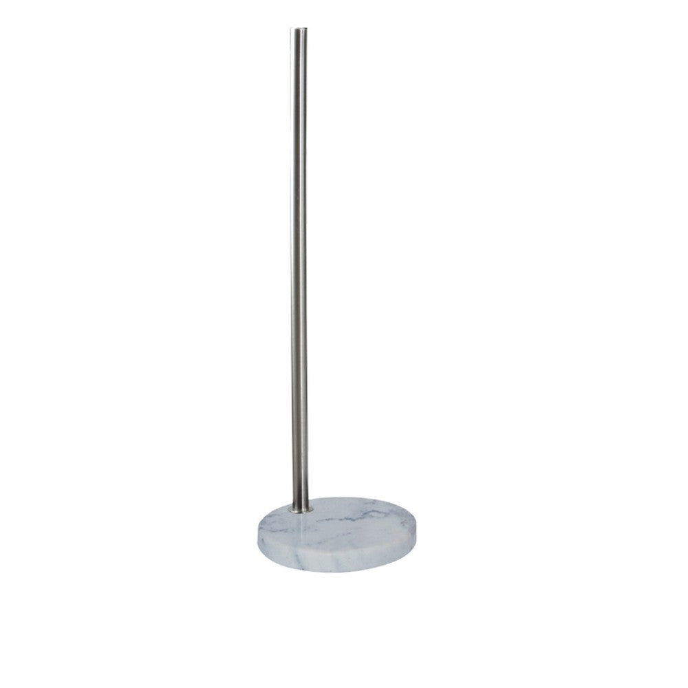 Arch Floor Lamp with Adjustable Arm | White Shade | Marble Base | 81"