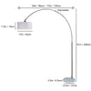 Arch Floor Lamp with Adjustable Arm | White Shade | Marble Base | 81"