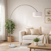 Arch Floor Lamp with Adjustable Arm | White Shade | Marble Base | 81"