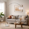 Arch Floor Lamp with Adjustable Arm | White Shade | Marble Base | 81"