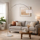 Arch Floor Lamp with Adjustable Arm | White Shade | Marble Base | 81"