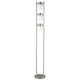 Floor Lamp with 3 Frosted White Shades | 65" Chrome Dual Pole Body