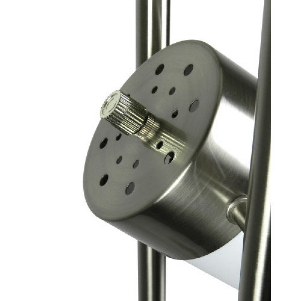 Floor Lamp with 3 Frosted White Shades | 65" Chrome Dual Pole Body