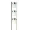 Floor Lamp with 3 Frosted White Shades | 65" Chrome Dual Pole Body