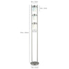 Floor Lamp with 3 Frosted White Shades | 65" Chrome Dual Pole Body