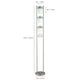 Floor Lamp with 3 Frosted White Shades | 65" Chrome Dual Pole Body