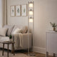 Floor Lamp with 3 Frosted White Shades | 65" Chrome Dual Pole Body