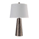Accent Table Lamp | White Shade | Brushed Nickel Hammered Base | 26"