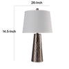 Accent Table Lamp | White Shade | Brushed Nickel Hammered Base | 26"