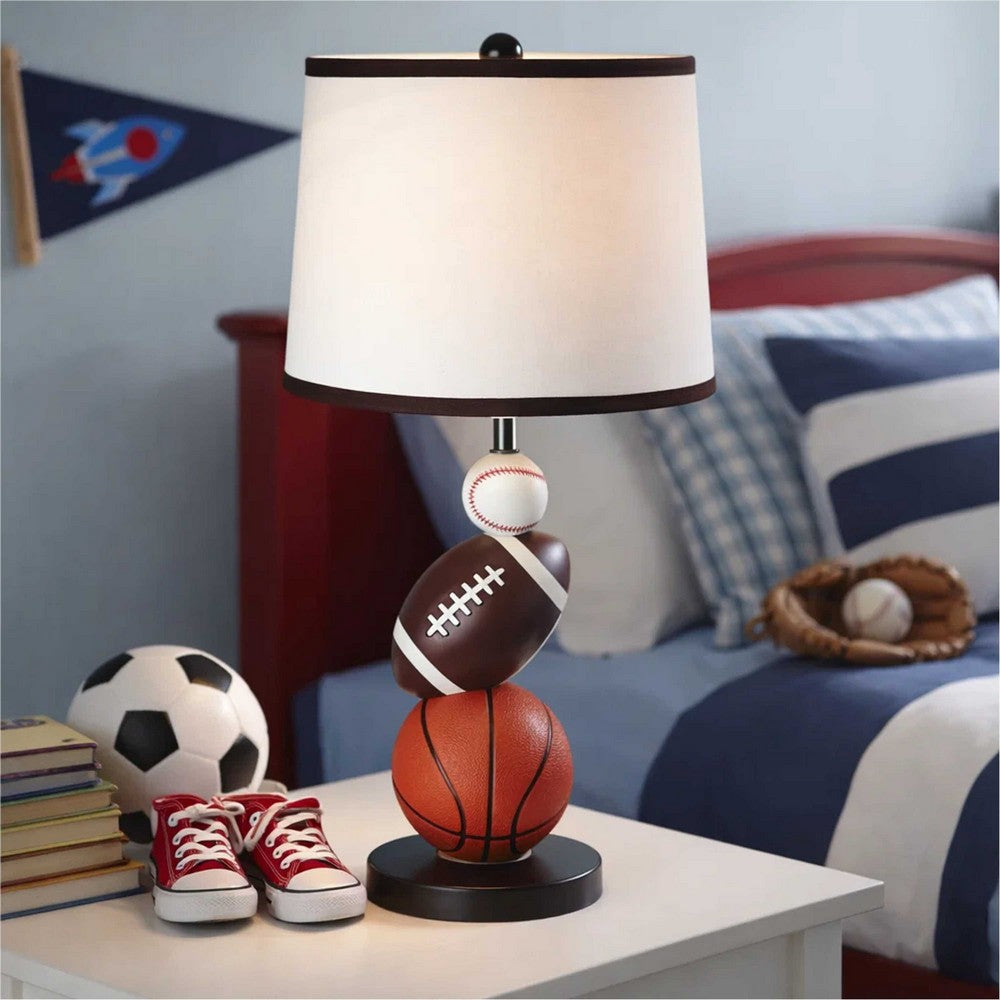Sports Table Lamp | Basketball, Football, Soccer, 25" for Athlete Kids