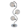 Crystal Globe Table Lamp with Triple Light | Chrome Finish | 32"