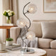Crystal Globe Table Lamp with Triple Light | Chrome Finish | 32"