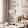 Crystal Globe Table Lamp with Triple Light | Chrome Finish | 32"