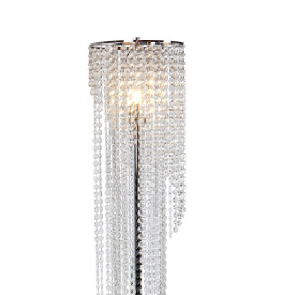 Classic Floor Lamp | Cascading Crystal Design | 61" Chrome Metal