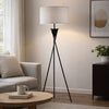 Floor Lamp with Beige Drum Shade | 65" Bronze Metal Tripod Base