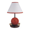 Basketball Table Lamp with White Fabric Shade | Sports Fans Brown 16"