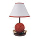 Basketball Table Lamp with White Fabric Shade | Sports Fans Brown 16"