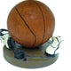 Basketball Table Lamp with White Fabric Shade | Sports Fans Brown 16"