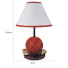 Basketball Table Lamp with White Fabric Shade | Sports Fans Brown 16"