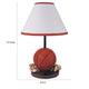 Basketball Table Lamp with White Fabric Shade | Sports Fans Brown 16"