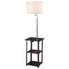 Accent Table Lamp with Shelves & USB Ports | 58" | White Drum Shade
