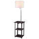 Accent Table Lamp with Shelves & USB Ports | 58" | White Drum Shade