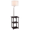 Accent Table Lamp with Shelves & USB Ports | 58" | White Drum Shade