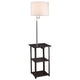 Accent Table Lamp with Shelves & USB Ports | 58" | White Drum Shade