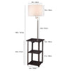 Accent Table Lamp with Shelves & USB Ports | 58" | White Drum Shade