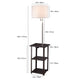 Accent Table Lamp with Shelves & USB Ports | 58" | White Drum Shade