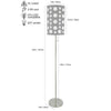 Retro Floor Lamp | 62" | Gray & White Drum Shade | Pull Chain Switch