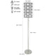 Retro Floor Lamp | 62" | Gray & White Drum Shade | Pull Chain Switch