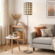 Retro Floor Lamp | 62" | Gray & White Drum Shade | Pull Chain Switch