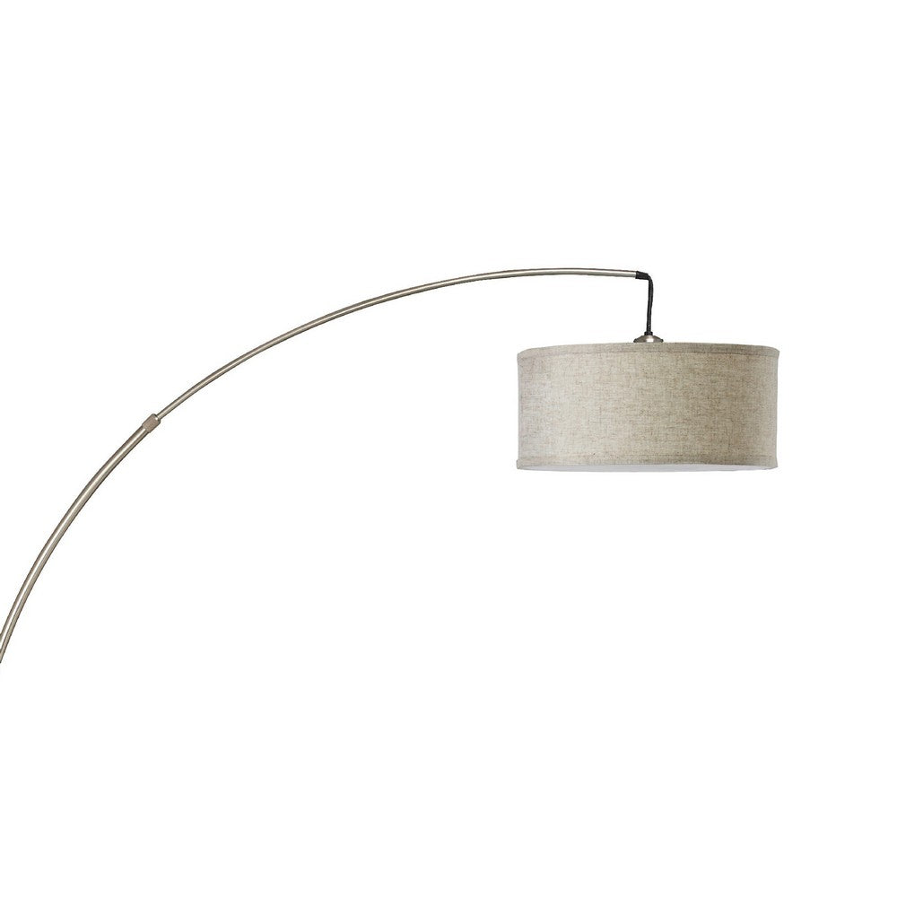 Accent Arch Floor Lamp | 78" | Hanging White Drum Shade | Marble Base