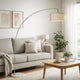 Accent Arch Floor Lamp | 78" | Hanging White Drum Shade | Marble Base