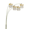 84" Accent Arch Floor Lamp | Hanging 4 Square Crystal Shades | Gold