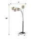84" Accent Arch Floor Lamp | Hanging 4 Square Crystal Shades | Gold