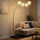 84" Accent Arch Floor Lamp | Hanging 4 Square Crystal Shades | Gold